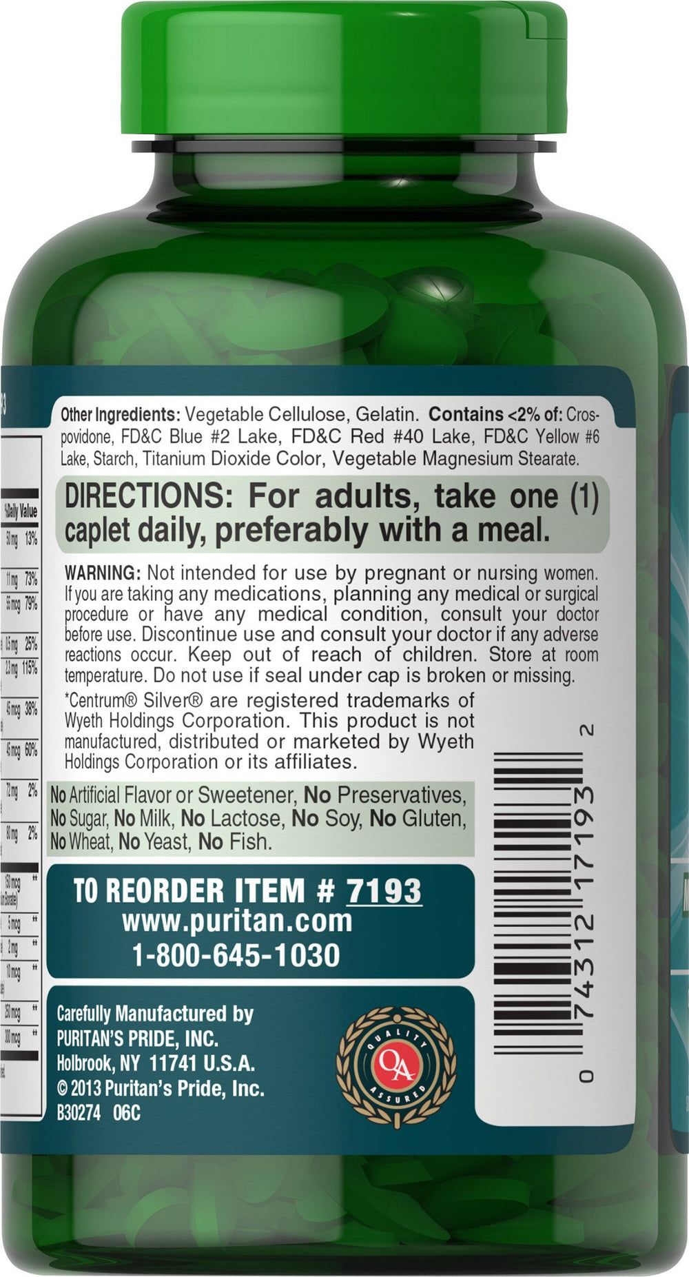 Puritan's Pride ABC Plus caplets held in hand for easy daily routine