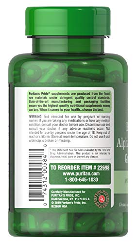 Puritan's Pride Berberine-ALA-Grape Seed capsules for easy daily supplement routine