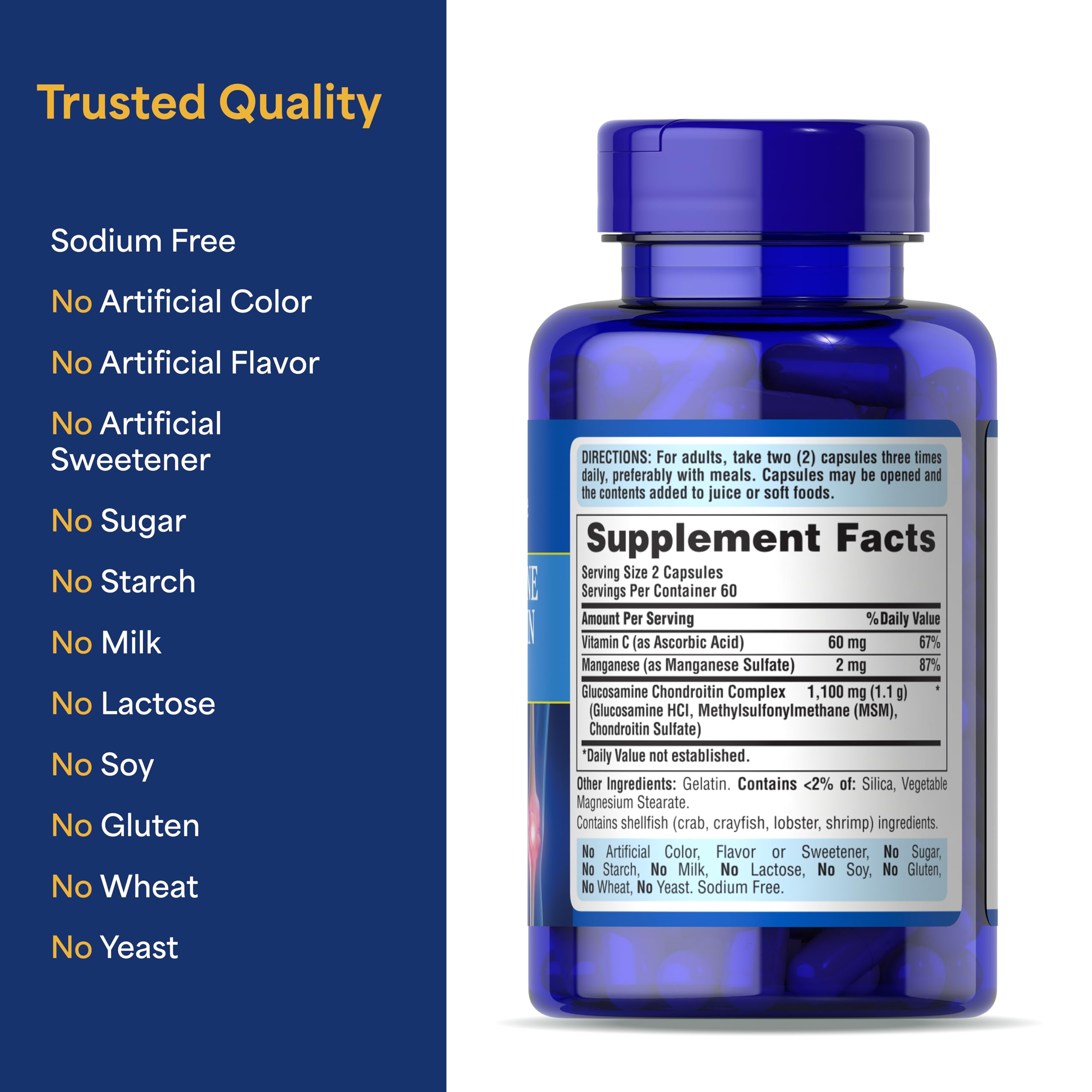 Puritan's Pride Glucosamina Condroitina: una experiencia de movimiento más fluida durante la actividad física.