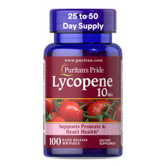 Puritan's Pride Lycopene 10mg bottle shows potent antioxidant support for cellular health.