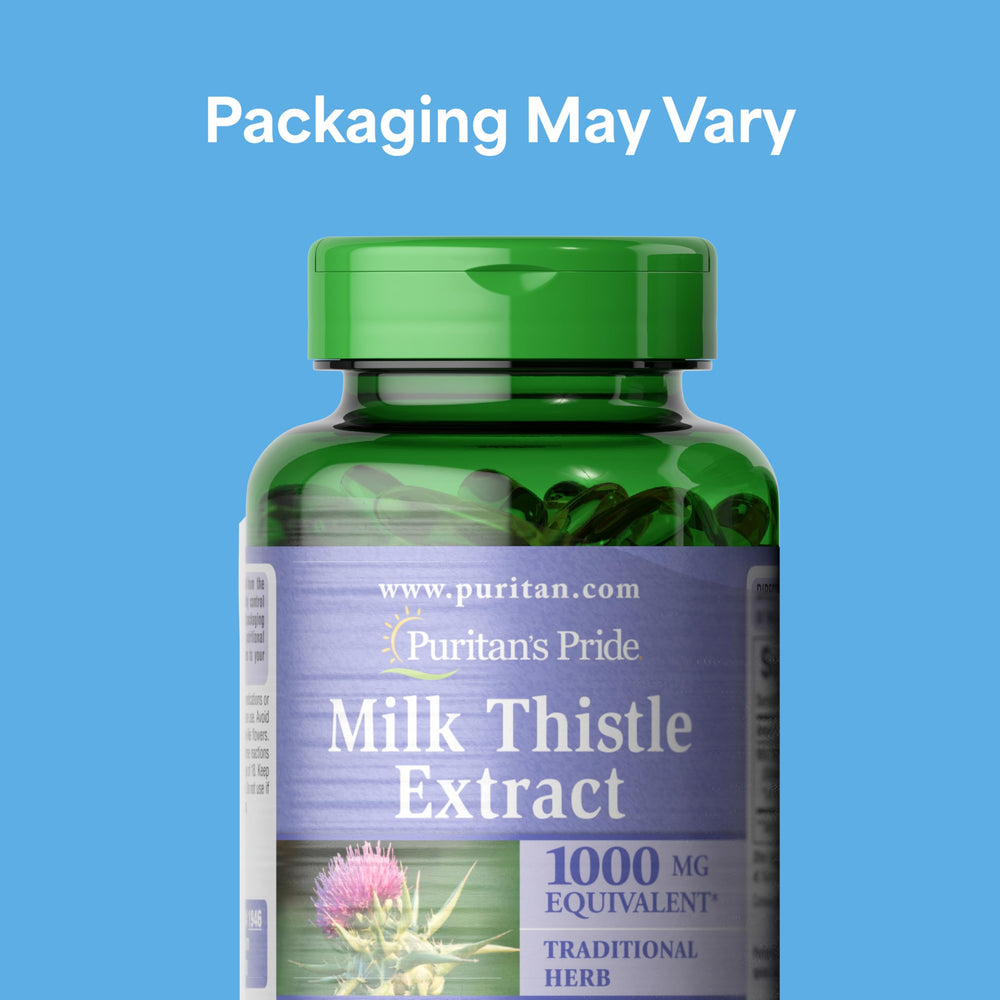 Puritan's Pride Milk Thistle bottle label shows 4:1 extract