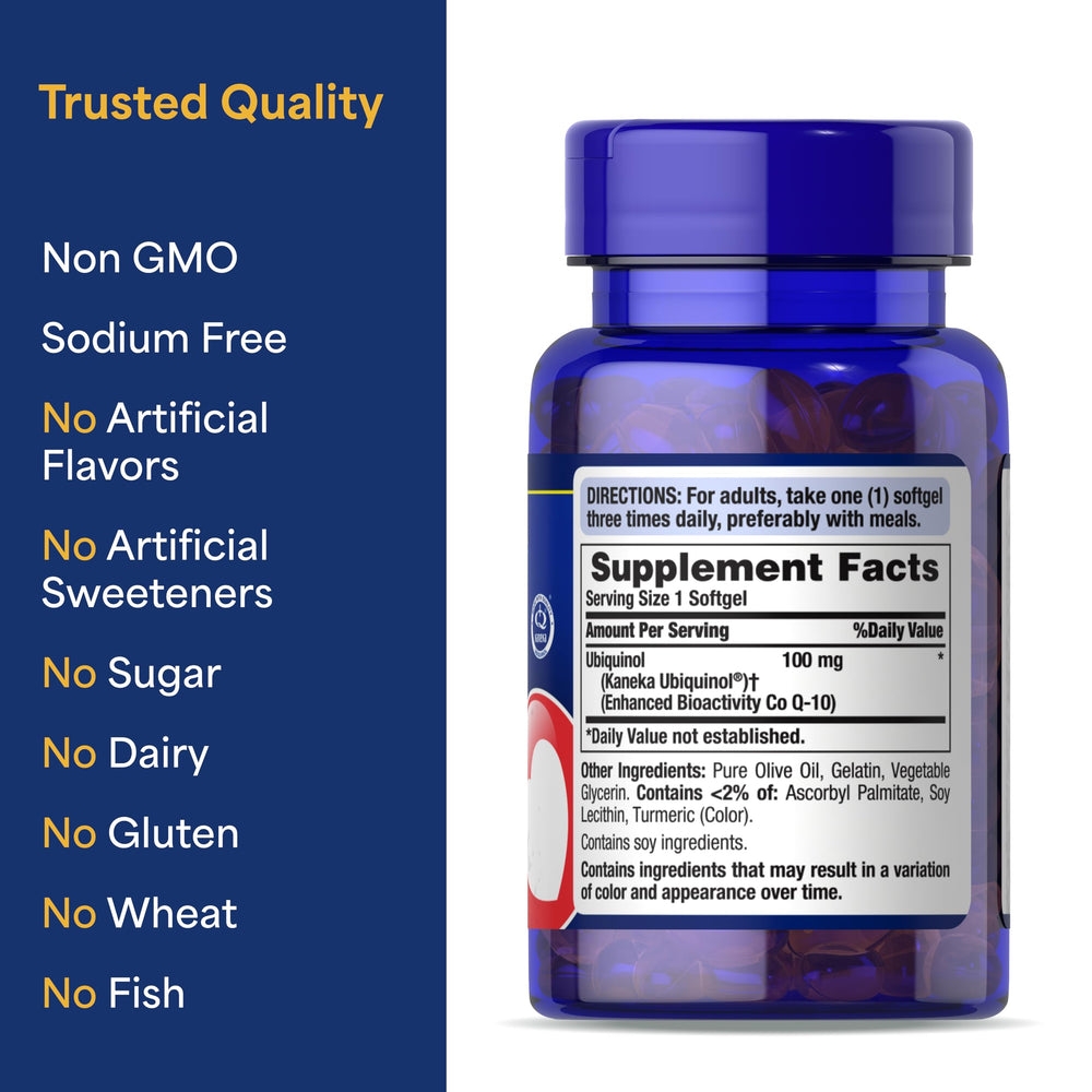 Puritan's Pride ubiquinol oral-health graphic links gum health to overall wellness.