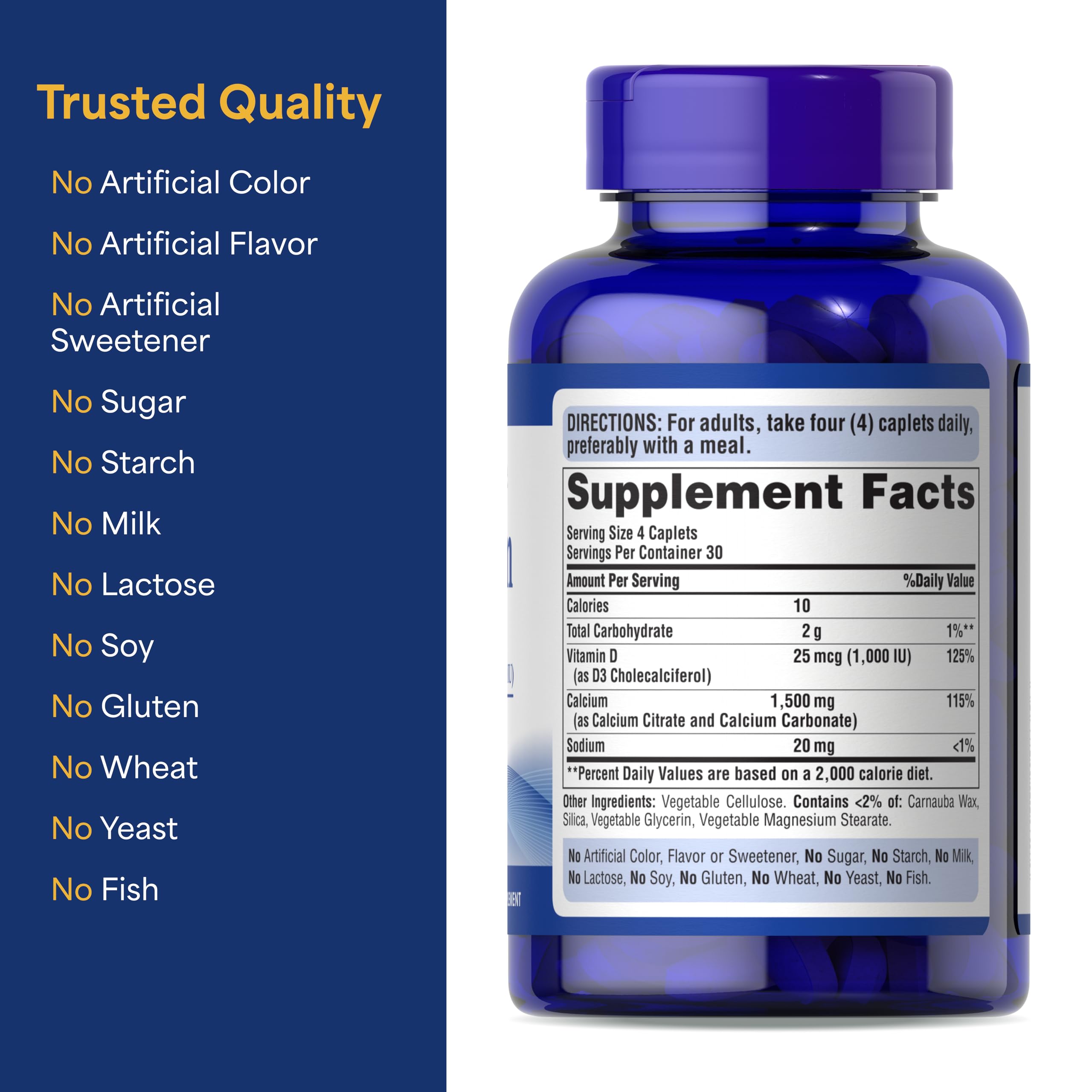 Puritan's Pride packaging detail highlights high-potency supplement value.