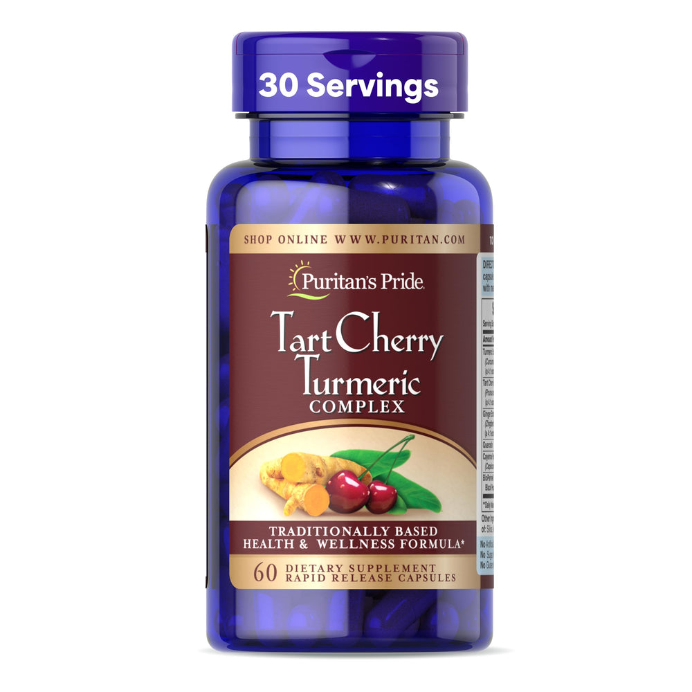 Puritan's Pride Tart Cherry Turmeric Complex bottle front for daily wellness