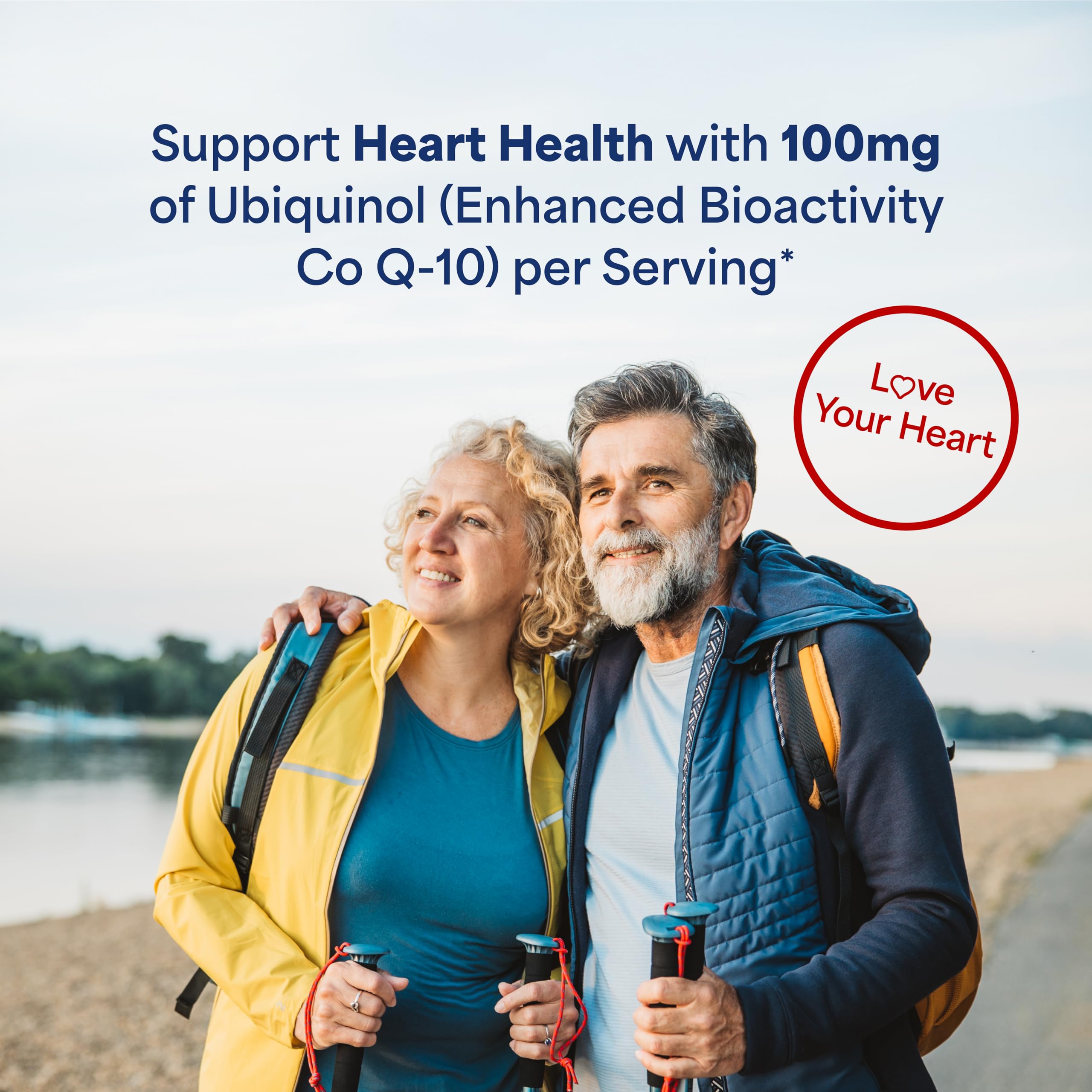 Puritan's Pride ubiquinol bottle on morning table suggests easy daily routine and vitality.