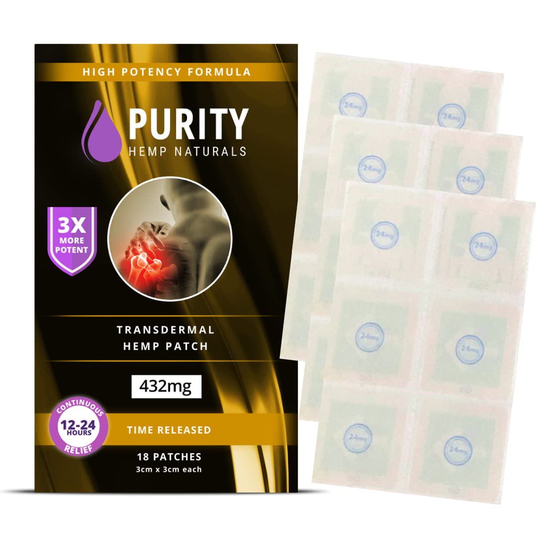 Purity Hemp Naturals hemp patch 18ct package front for discreet daily use.