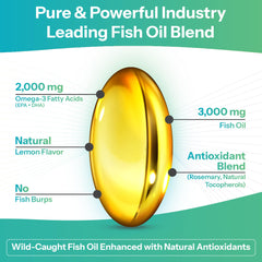 Purity Labs Omega 3 bottle on a bright kitchen counter for healthy lifestyle choices.
