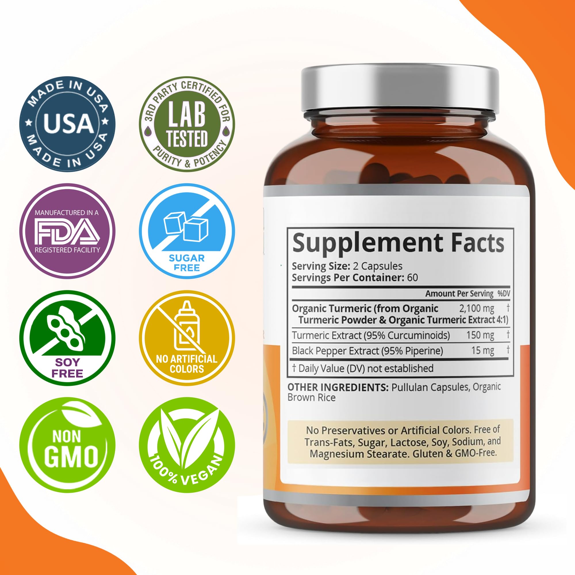 Purity Labs turmeric curcumin bottle ready for travel and on the go use.