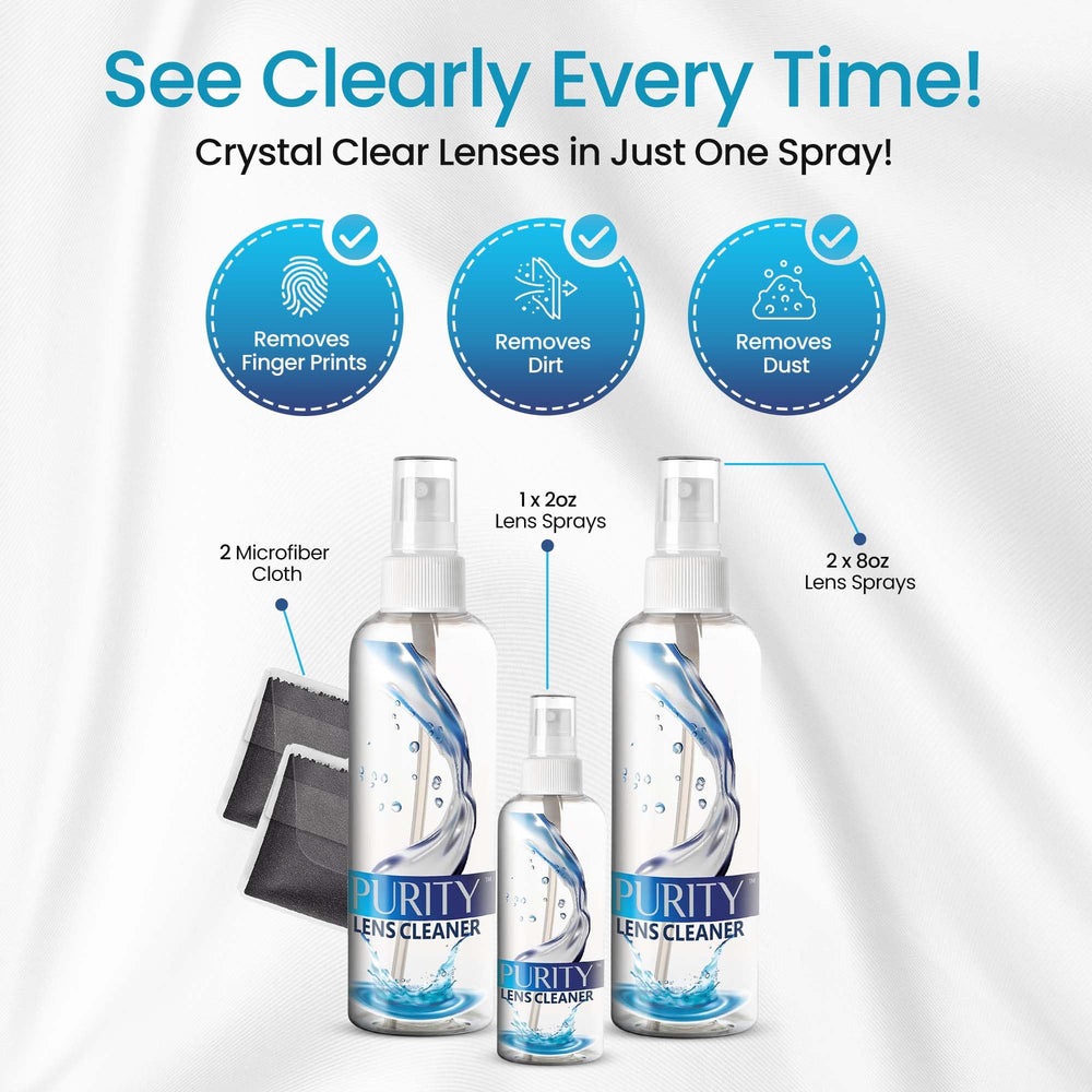 Applying Purity on a lens to lift oils and fingerprints