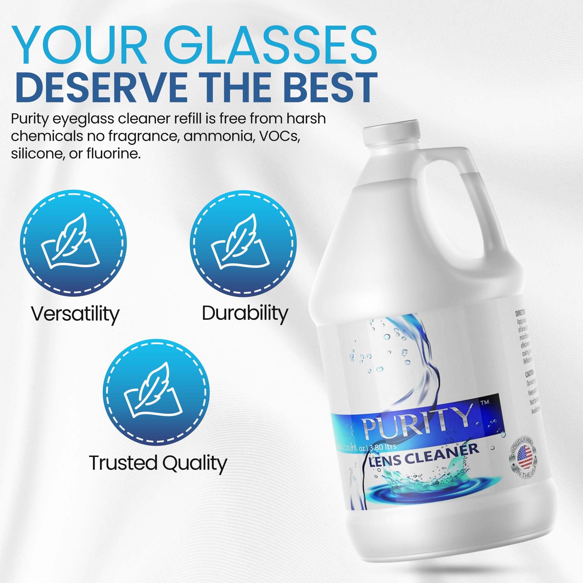 Purity Lens Cleaner AR-coated lens demonstrates safe use on coatings