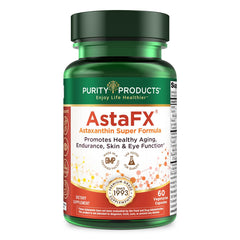 Purity Products AstaFX bottle front showing antioxidant support packaging