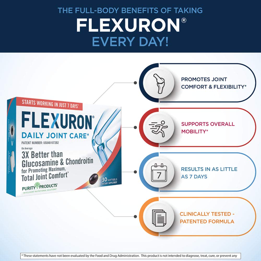 Purity Products Flexuron low molecular weight hyaluronic acid capsule for smoother movement.