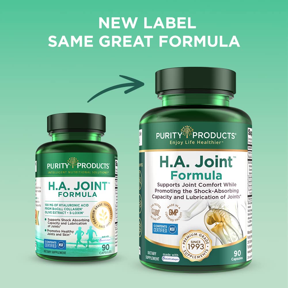 Purity Products HA Joint key cofactors artwork illustrating collagen formation support possibilities