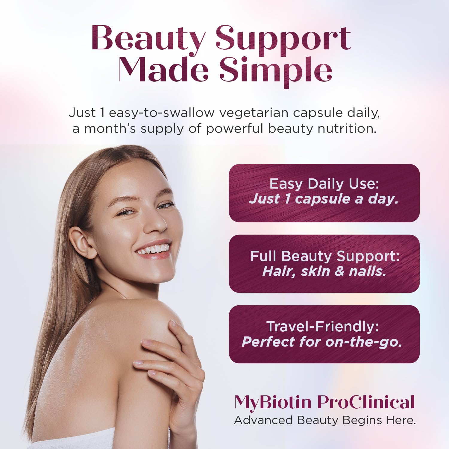 Purity Products MyBiotin ProClinical vegan capsules highlighting plant-based nutrition.