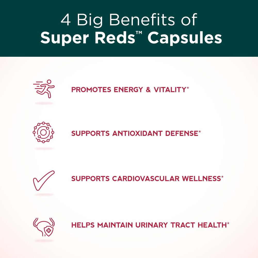 Fresh berries from Purity Products Super Reds display red-fruited botanicals.
