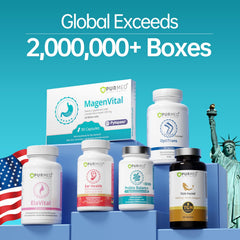 Purmeo daily capsule showing a 30-day supply for easy stomach care.
