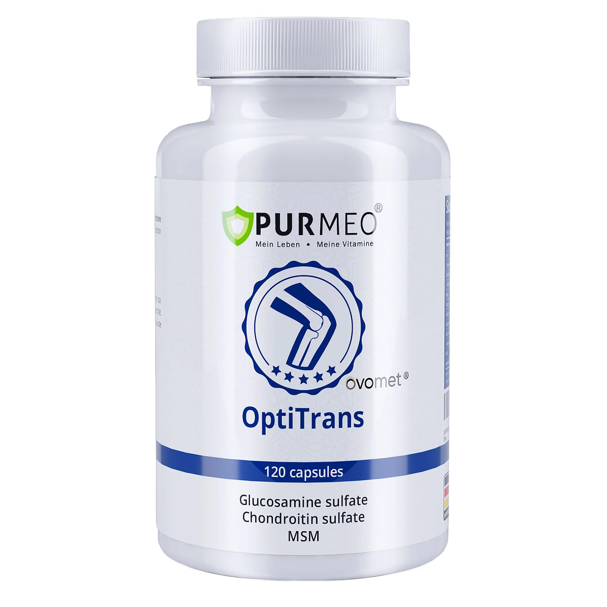 Purmeo OVOMET eggshell membrane bottle image highlighting joint-support formula