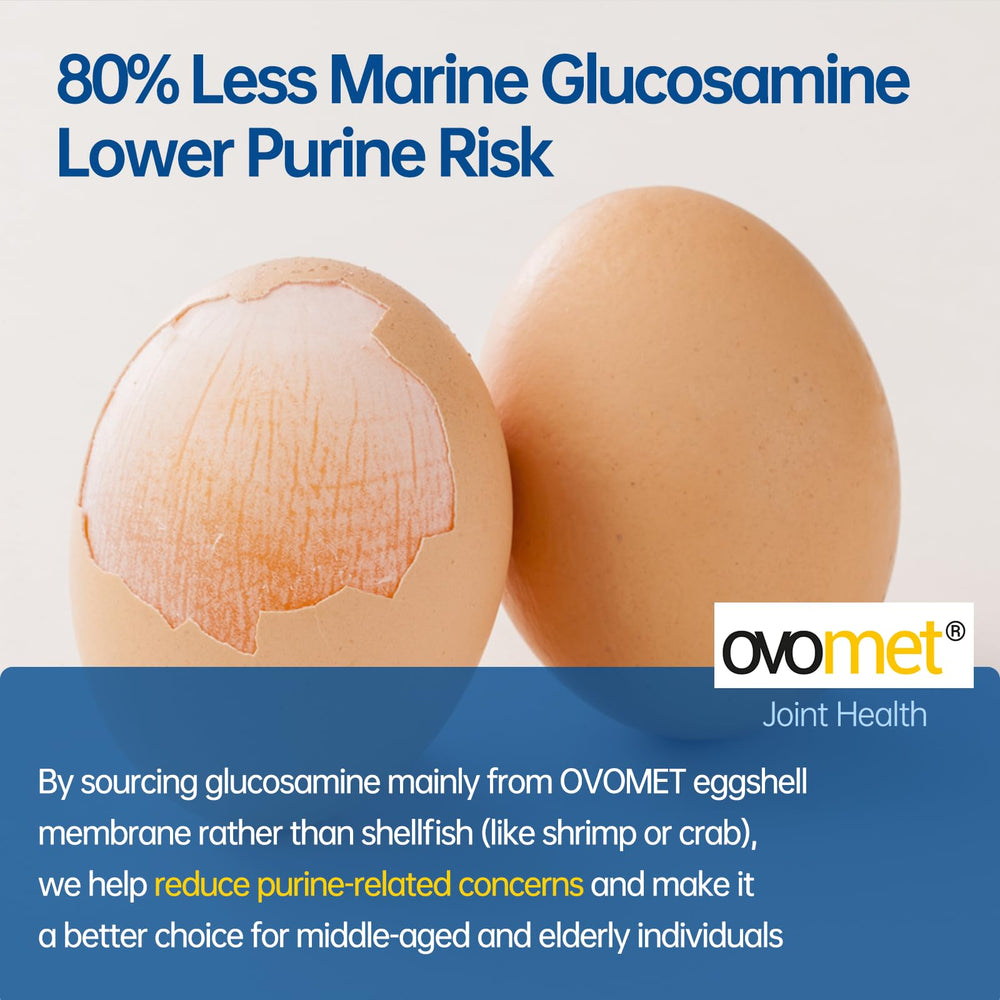 Purmeo OVOMET glucosamine chondroitin blend label for cushioning joints