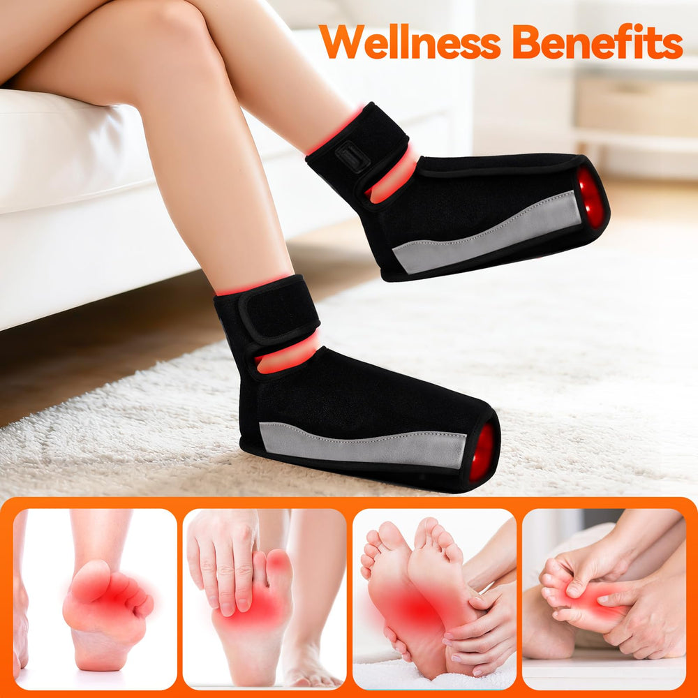 Puroth foot wrap side view highlights secure Velcro straps and adjustable tension.