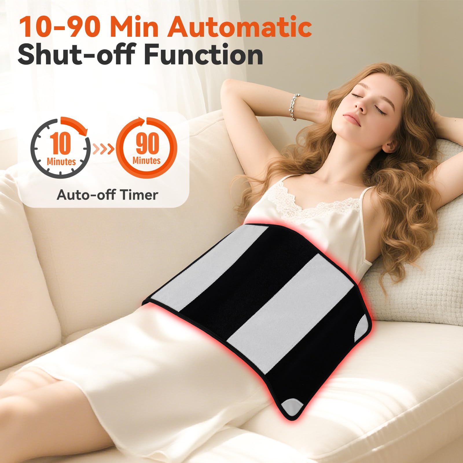 Puroth inline controller shown with the red light therapy mat for easy setup.