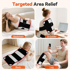 Puroth red light therapy mat on waist for targeted warmth and comfort.