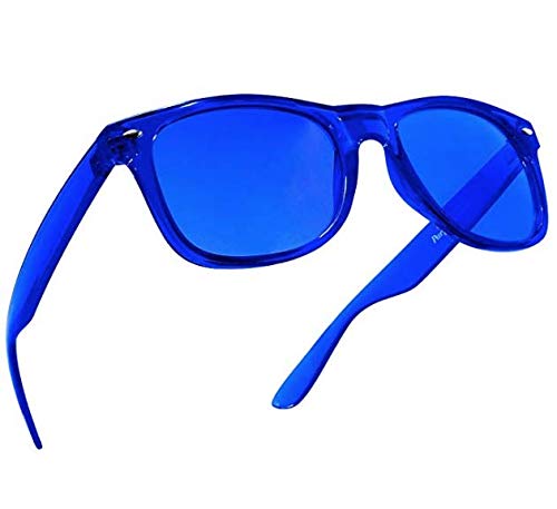 Purple Canyon blue color therapy glasses packaging highlighting chromotherapy concept