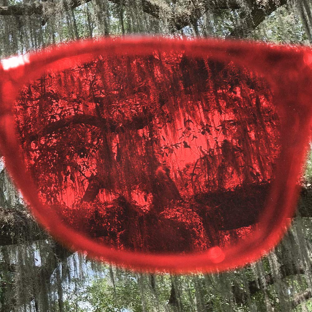Purple Canyon red color therapy glasses frame design with sleek hinges.