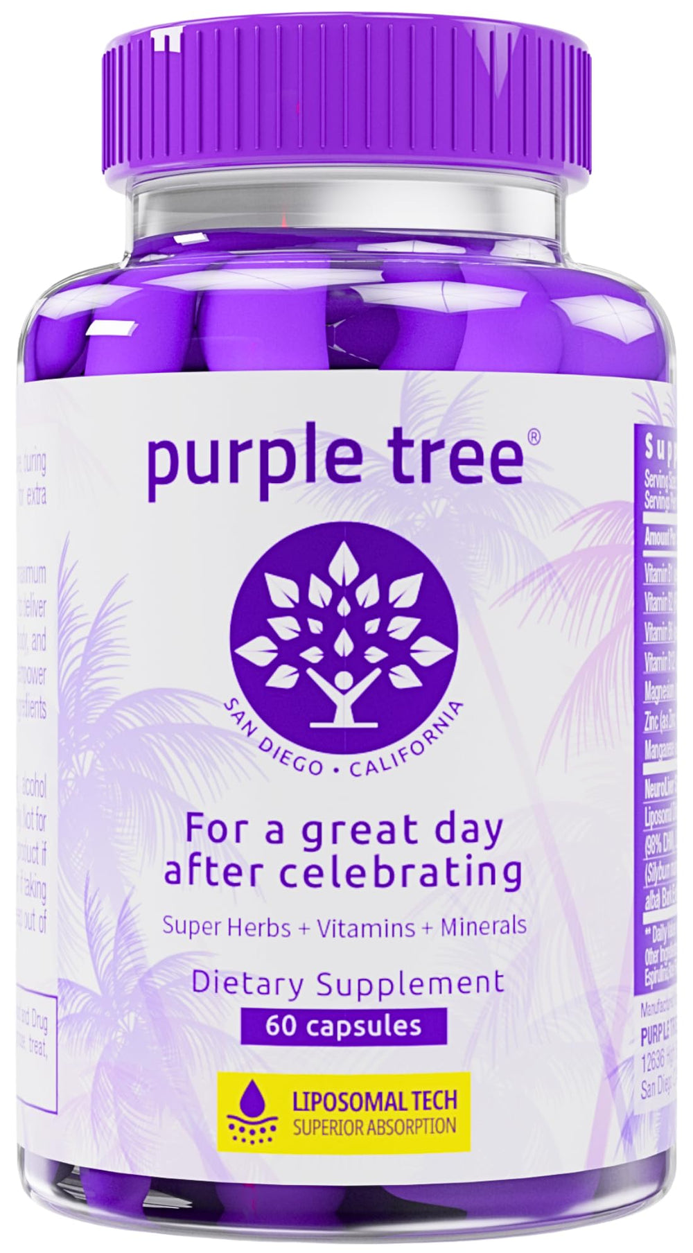 Purple Tree post-celebration capsules for balanced recovery after social events.