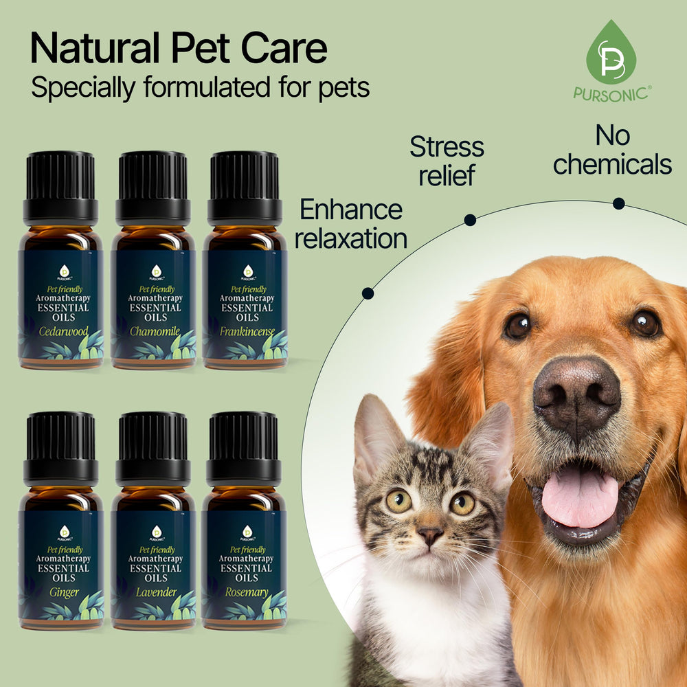 Pursonic chamomile bottle ready to ease pet stress and tension.