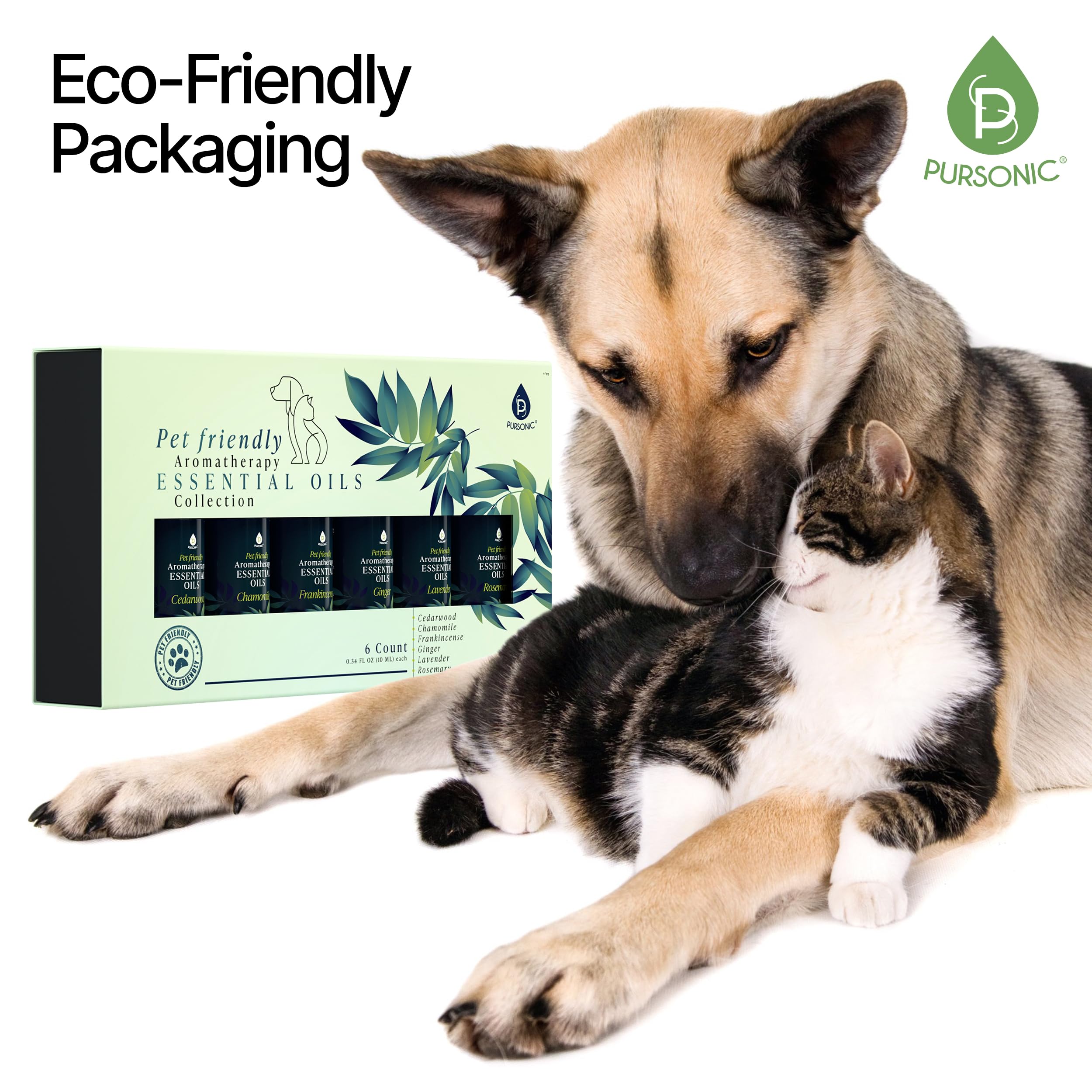 Pursonic ginger bottle adds warm, uplifting notes for pet moods.