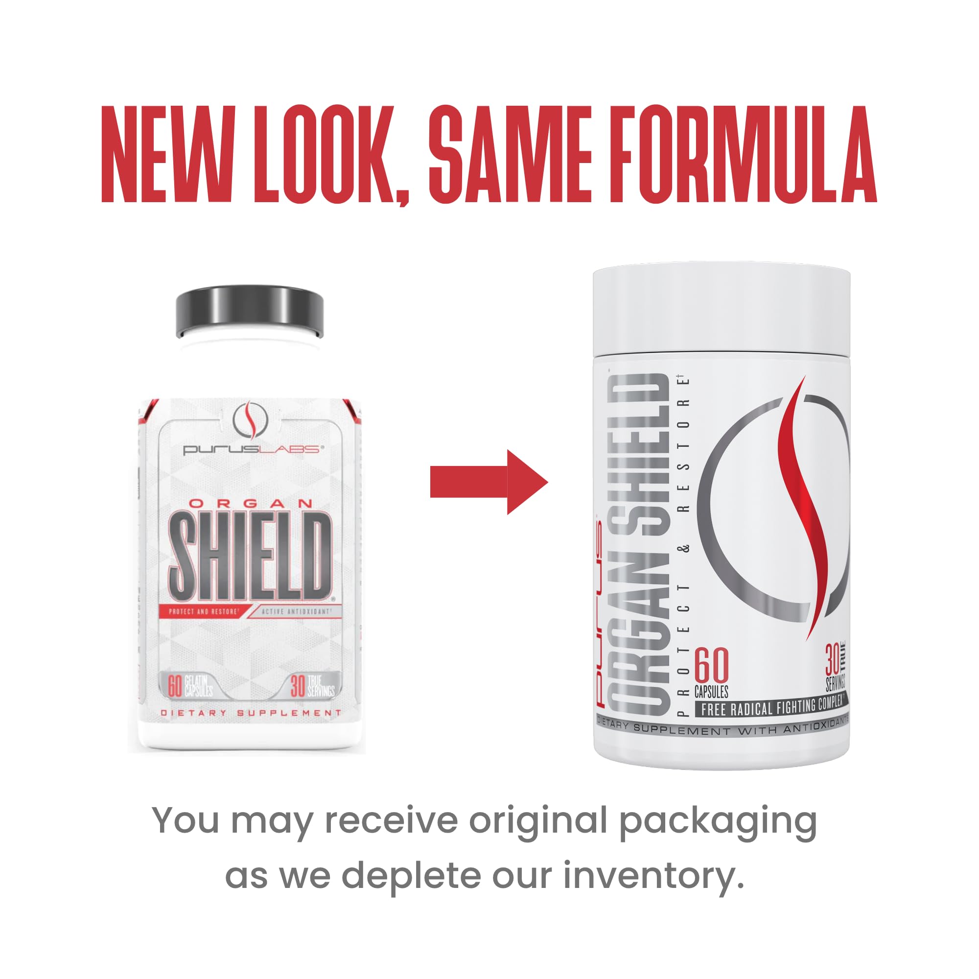 Purus Labs Organ Shield capsules close-up for easy daily antioxidant support.