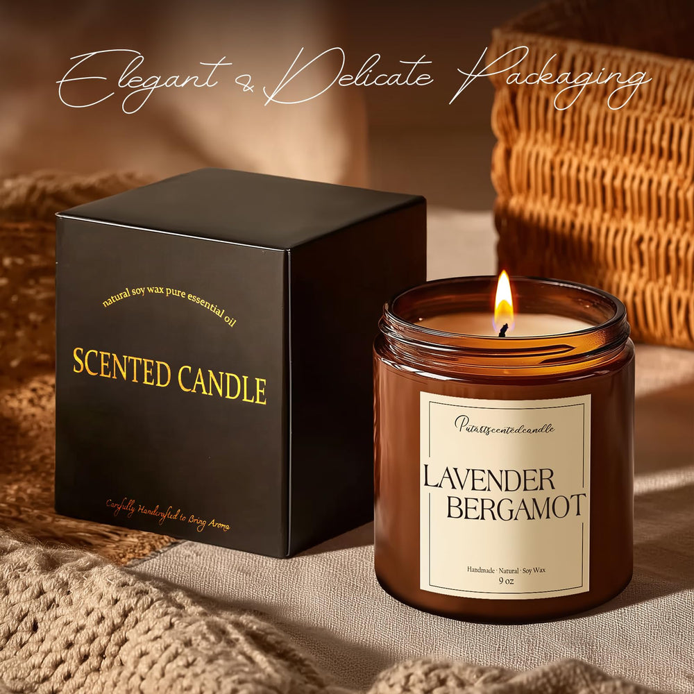 Putart candle placed on a shelf adds cozy home decor.