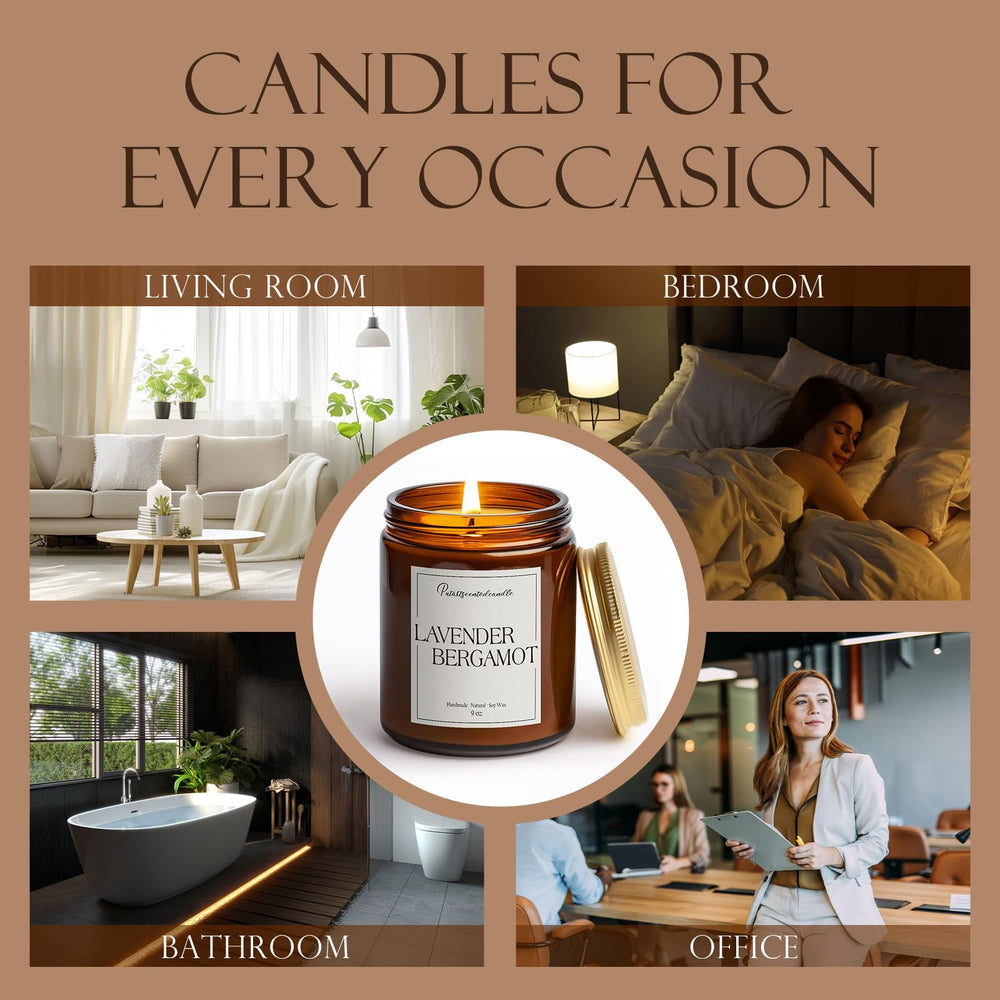 Close-up of premium Putart label detail on the candle.