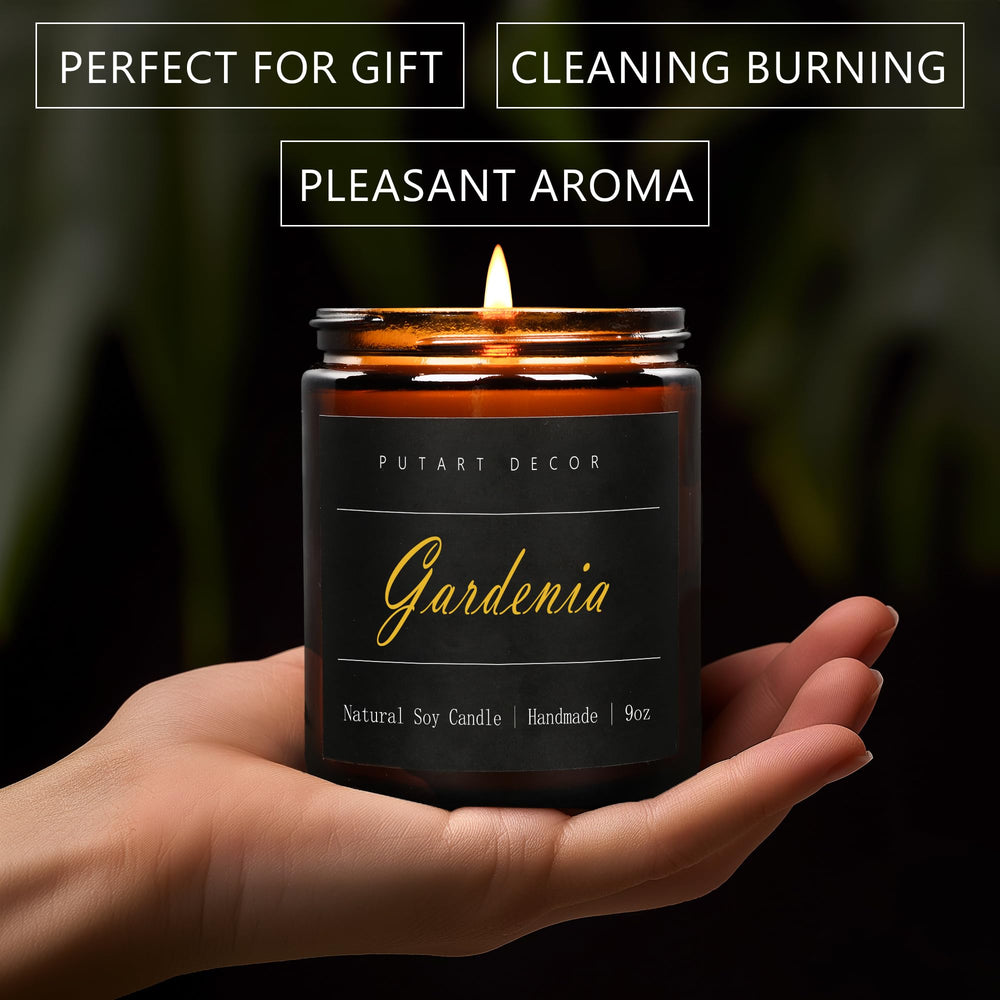 Putart Gardenia vela con diseño elegante, ideal para oficina o dormitorio.