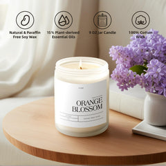 Putart Orange Blossom Candle fragrance diffusion for calming ambience