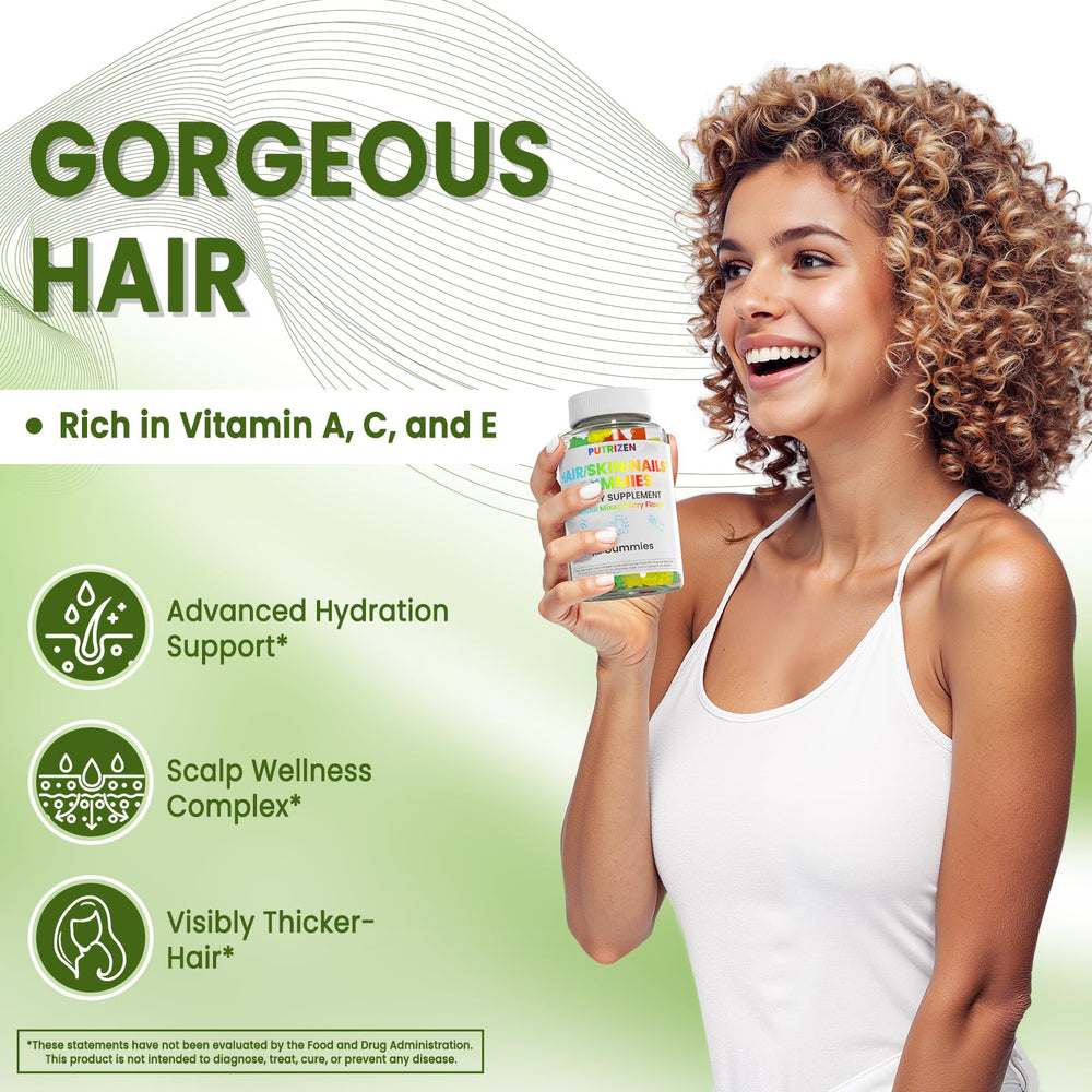 Putrizen vegan mixed-fruit gummies shown as tasty wellness supplement