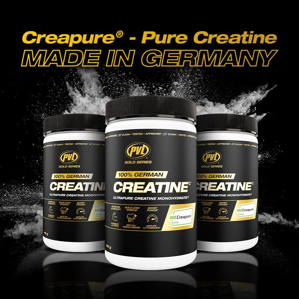 PVL Creapure Creatine scoop highlights easy serving for consistent training sessions.