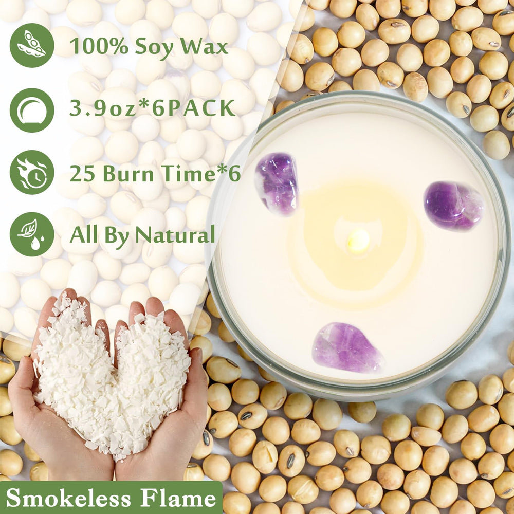 PVUELE sage candle 6-pack unlit for gift-ready presentation and easy setup.