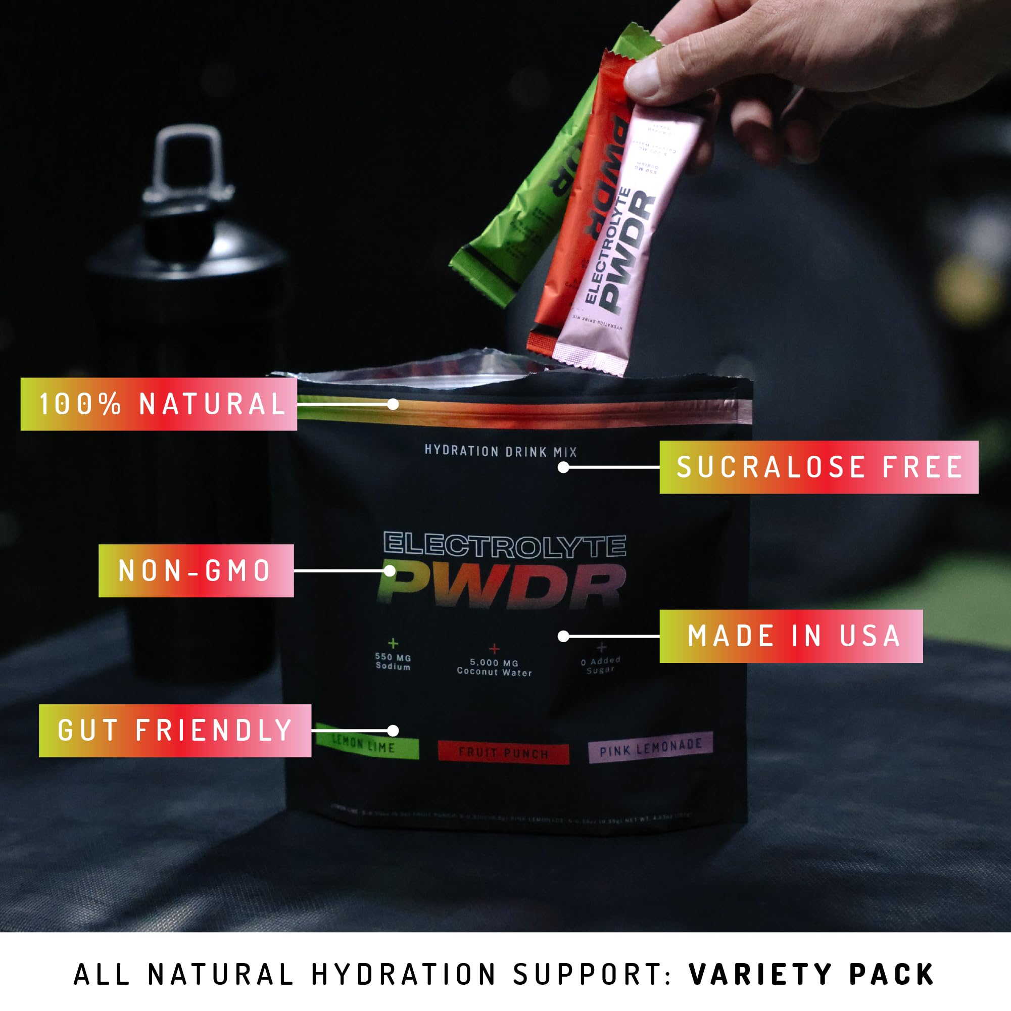 PWDRS Electrolytes single-serve stick packet ready to mix