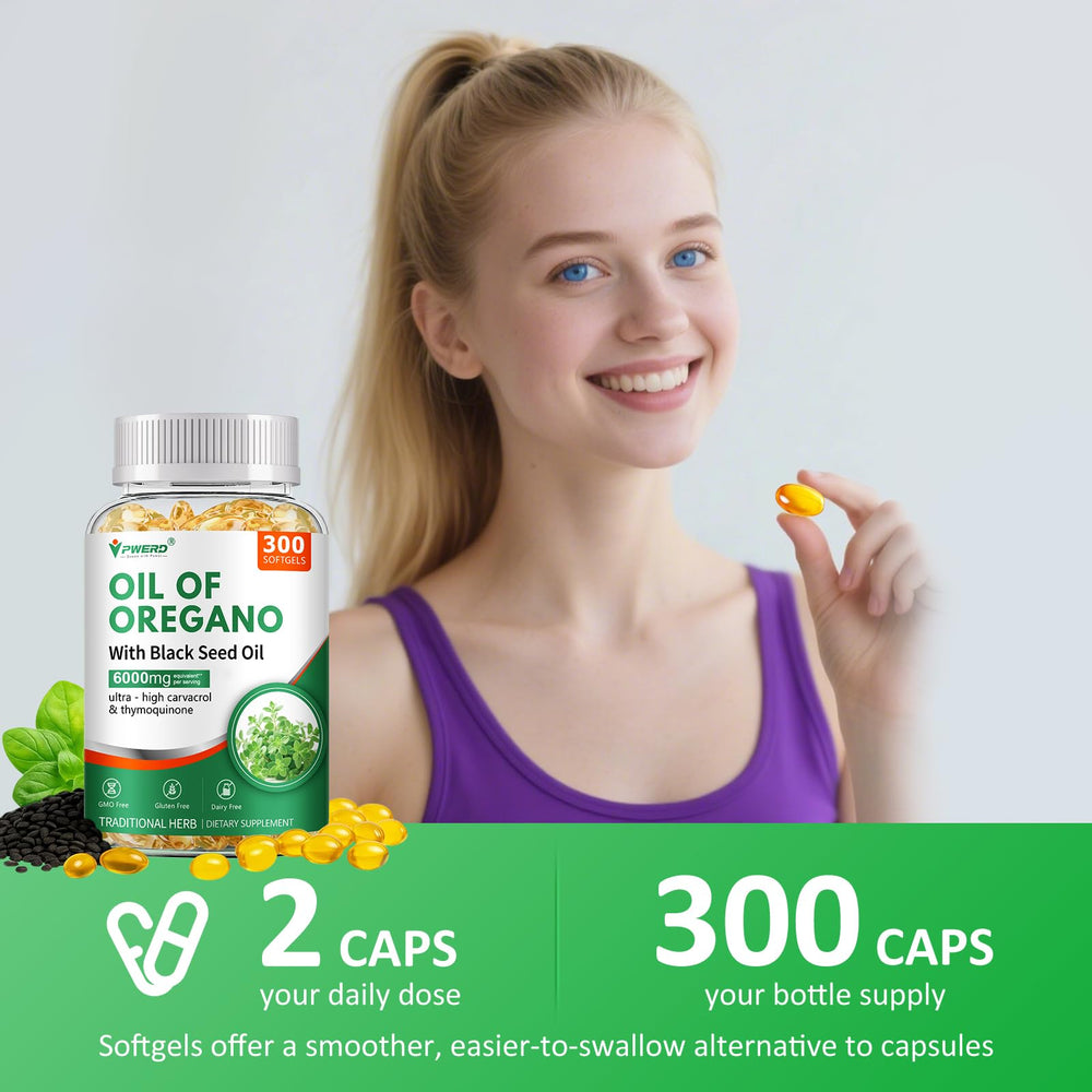 PWERD easy-to-swallow softgels in hand highlighting convenient daily routine.