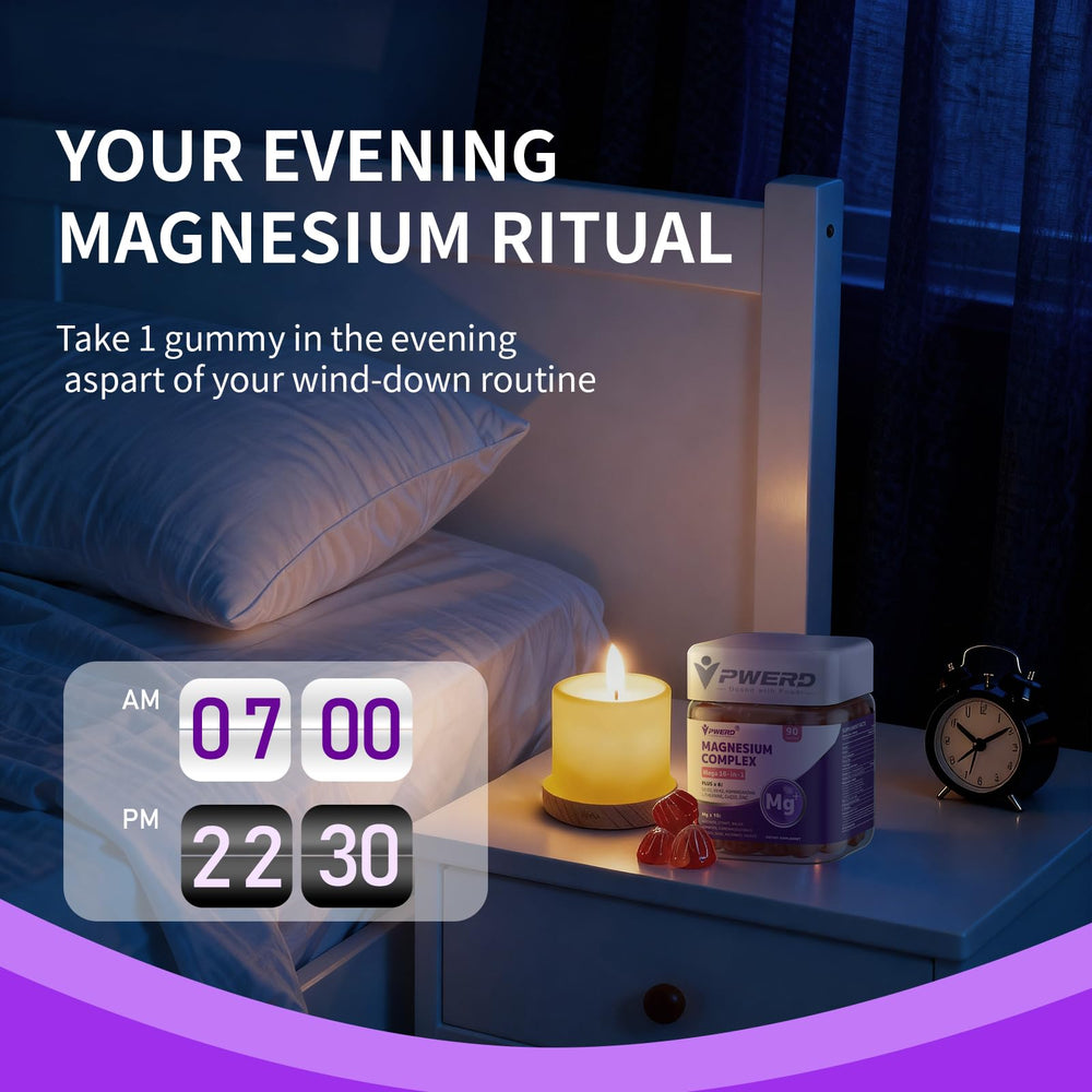 PWERD Mega16-in-1 daily-use scene shows convenient sugar-free magnesium support.