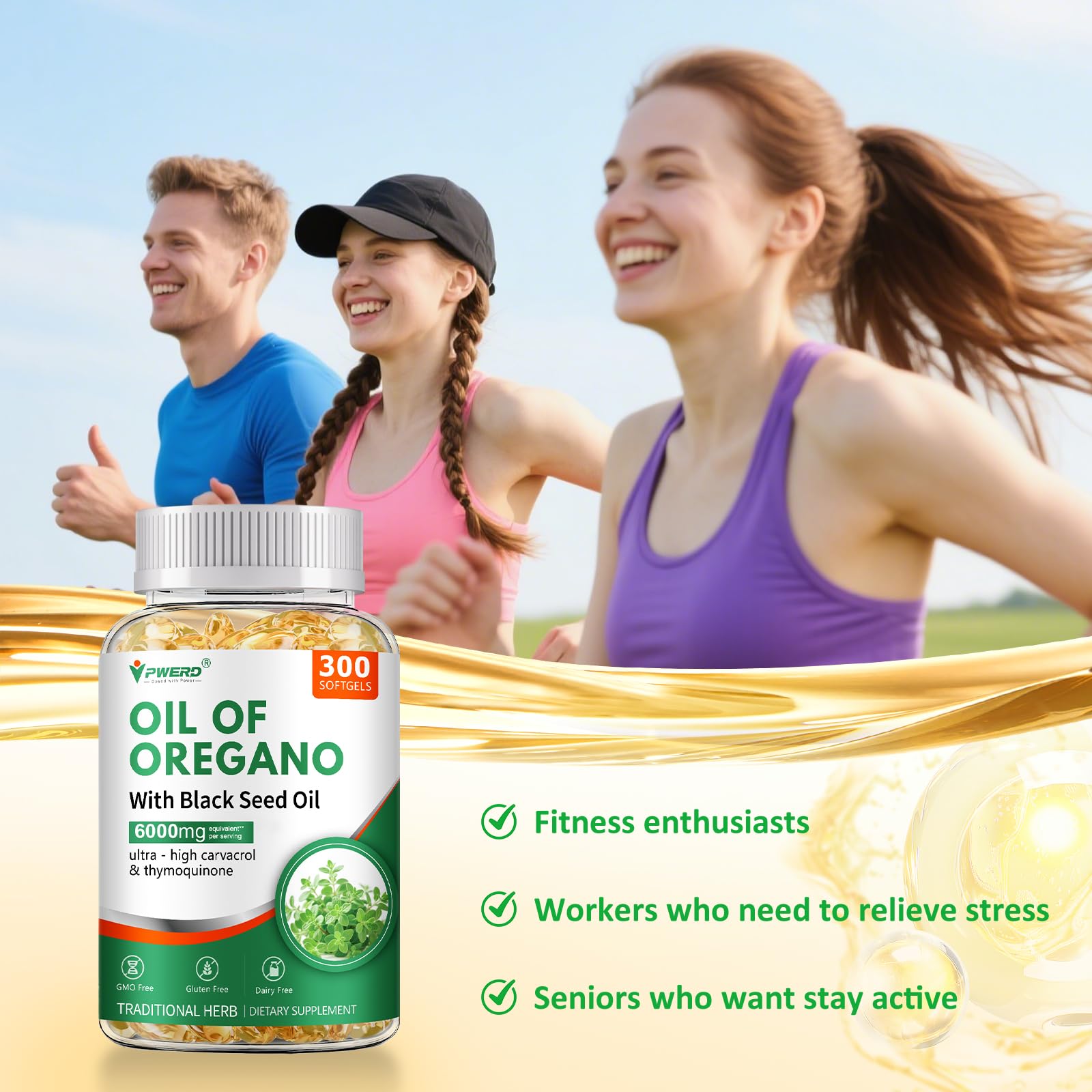 PWERD softgel capsules on white background suggesting simple daily use.