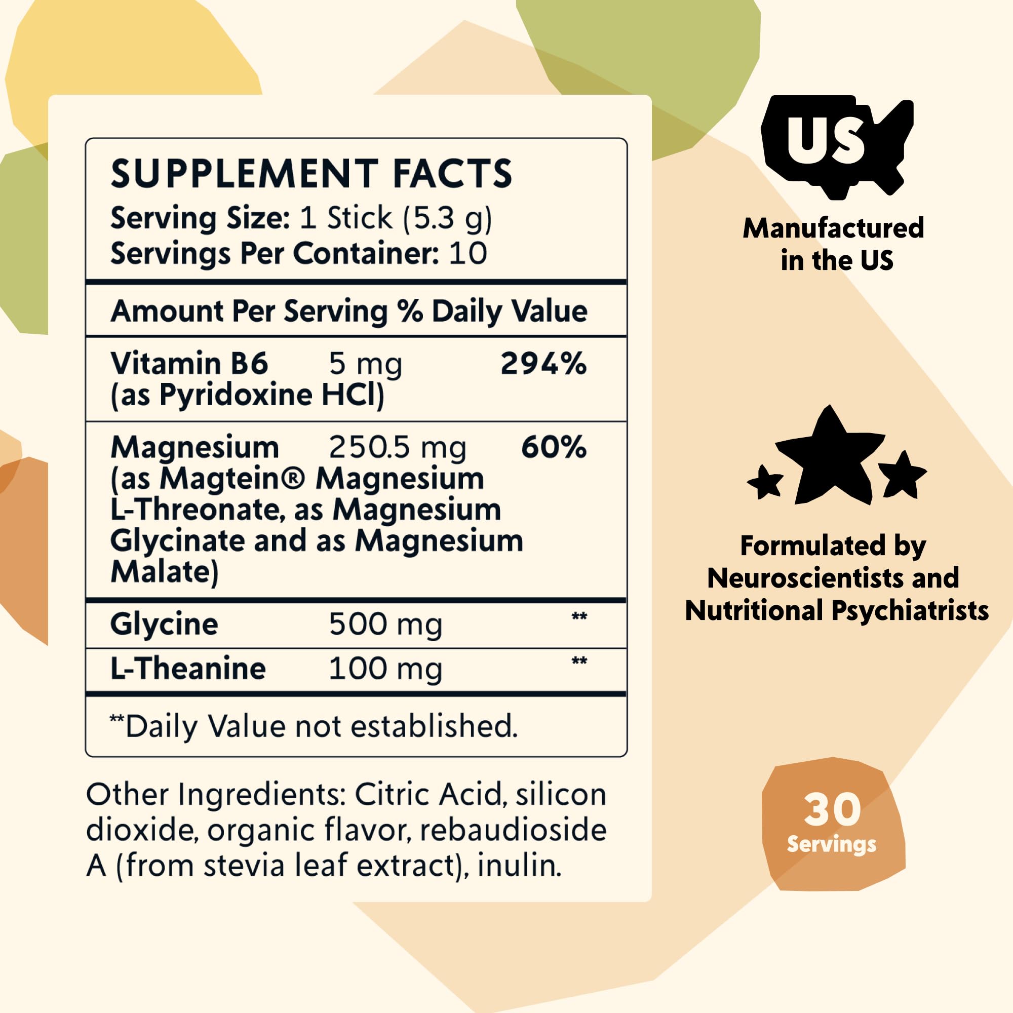 Close-up of PYM Mood Magnesium powder in a glass with citrus yuzu flavor.
