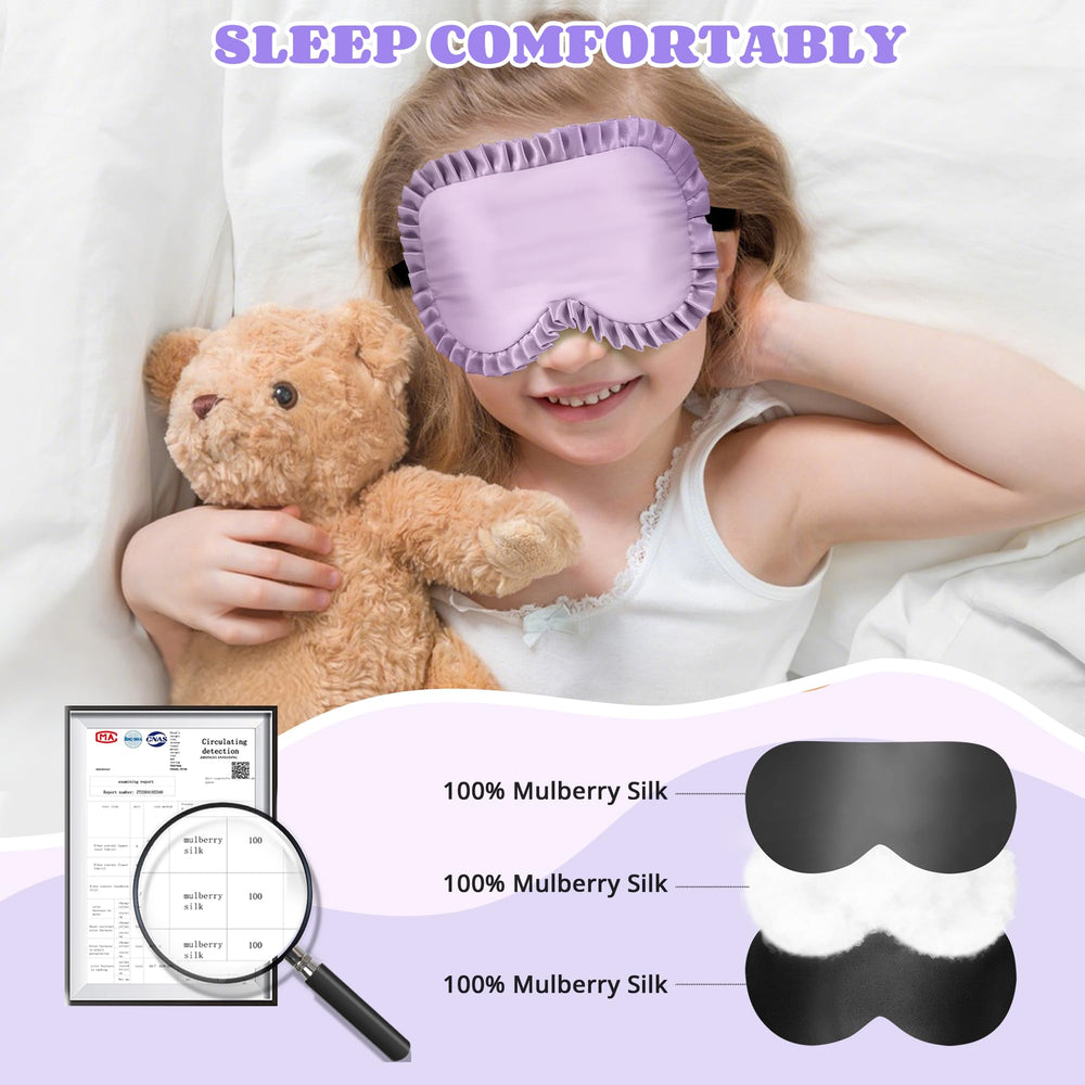 Adjustable strap on Pyopbow sleep mask guarantees a secure kid-friendly fit.
