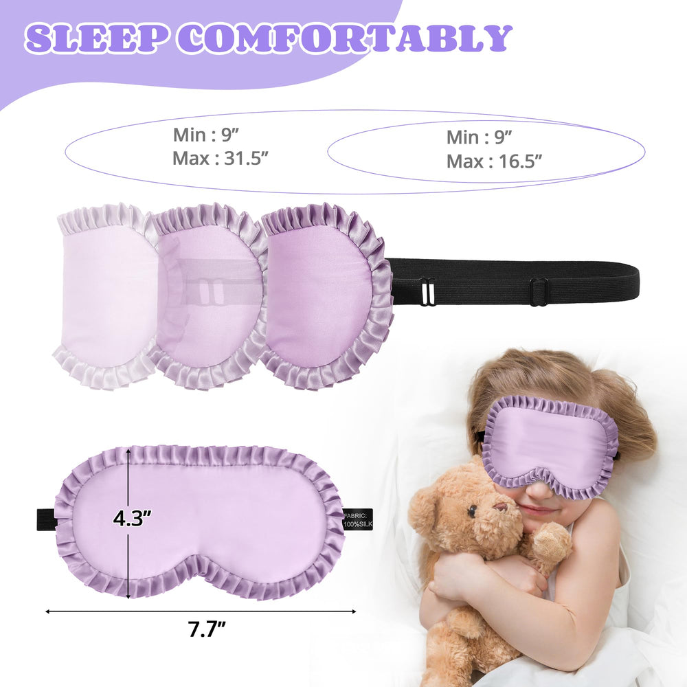 Purple Pyopbow sleep mask fits most children comfortably with adjustable strap.