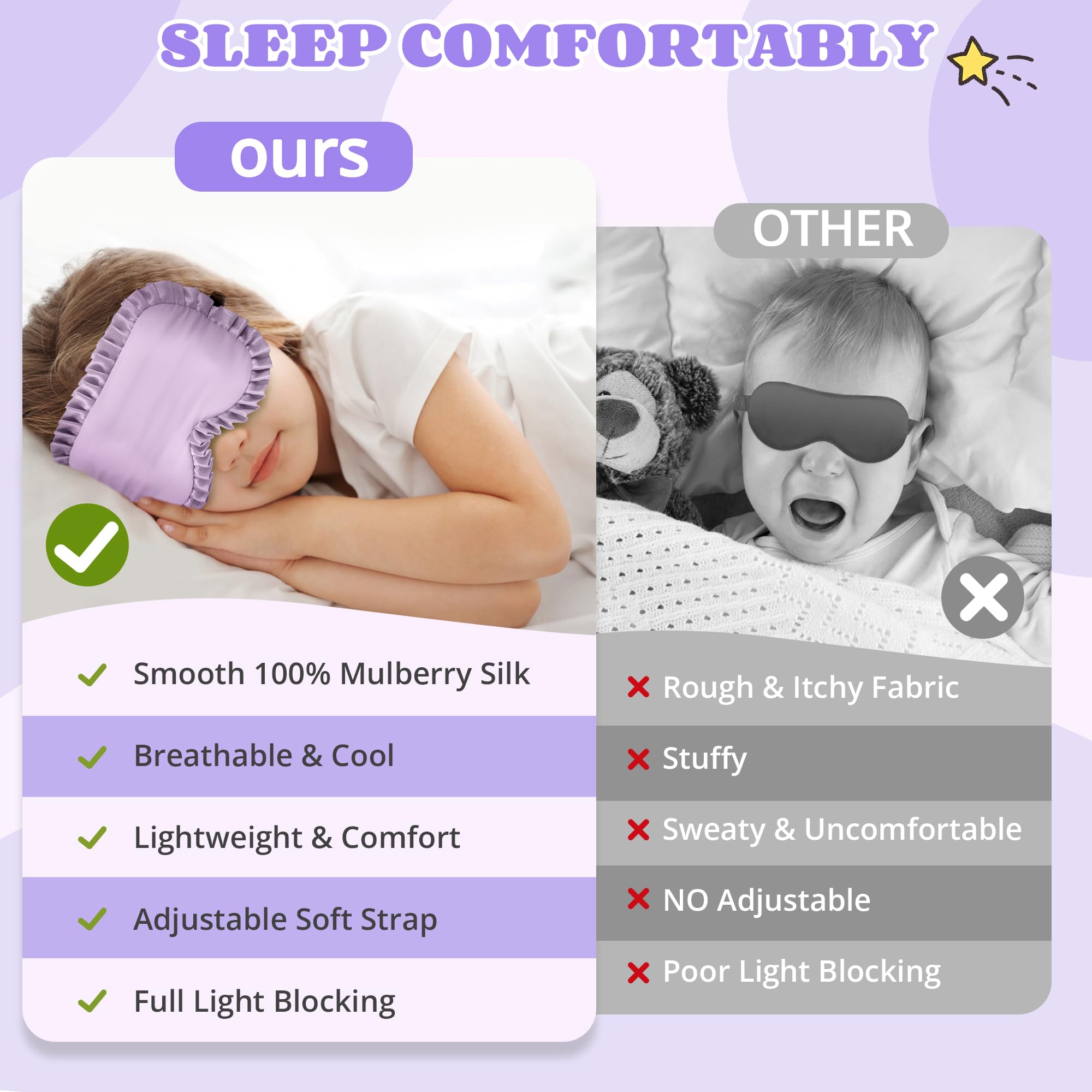 Lightweight, breathable eye shade ideal for naps, travel, or bedtime.