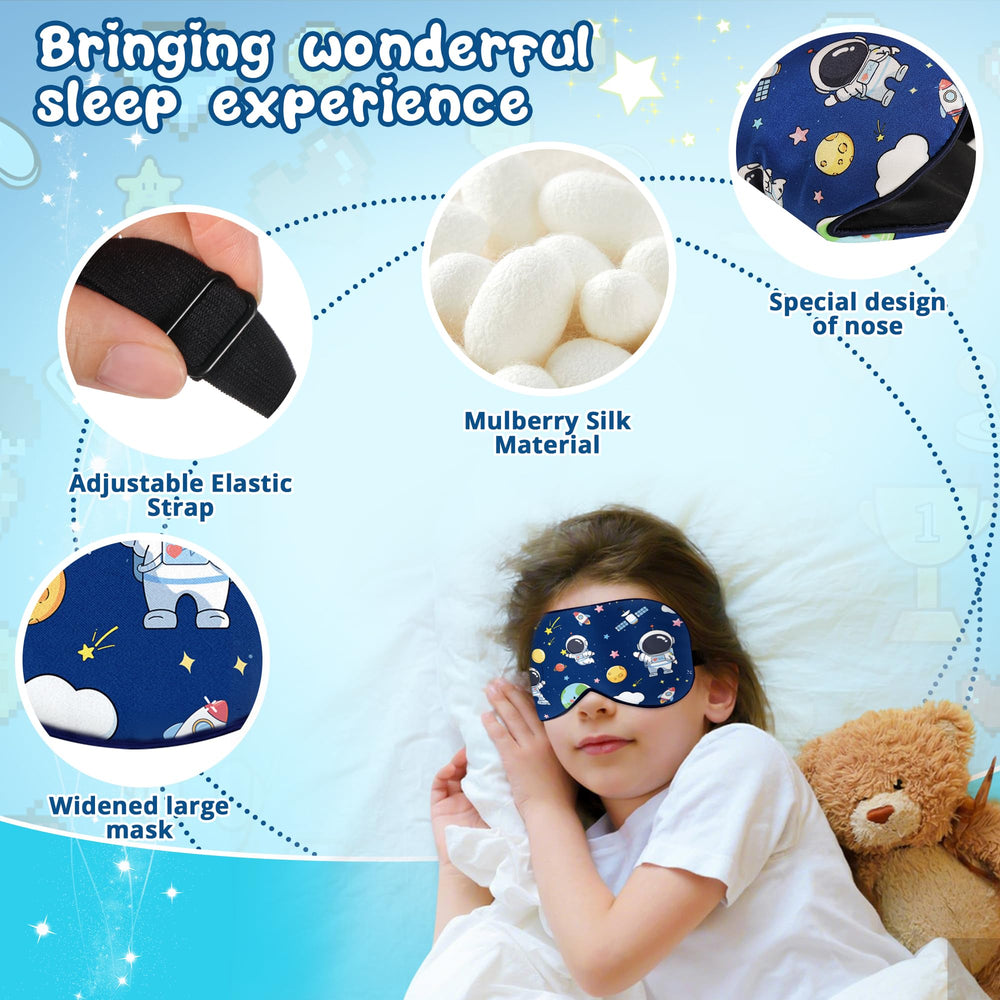 Diseño espacial de máscara Pyopbow para niños, estímulo visual suave para la hora de dormir.