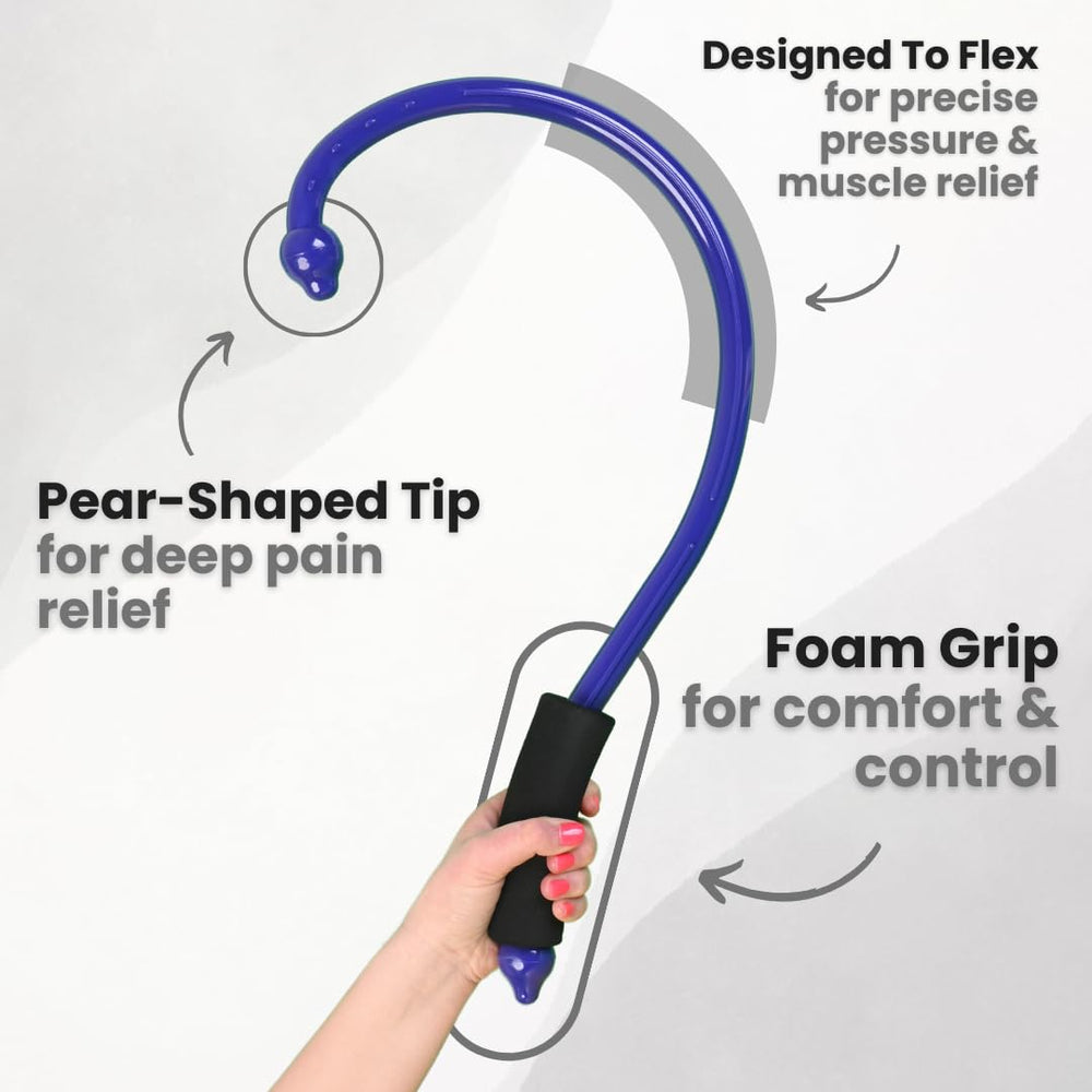 Q-Flex pear-shaped tip enables precise pressure on tight muscles.