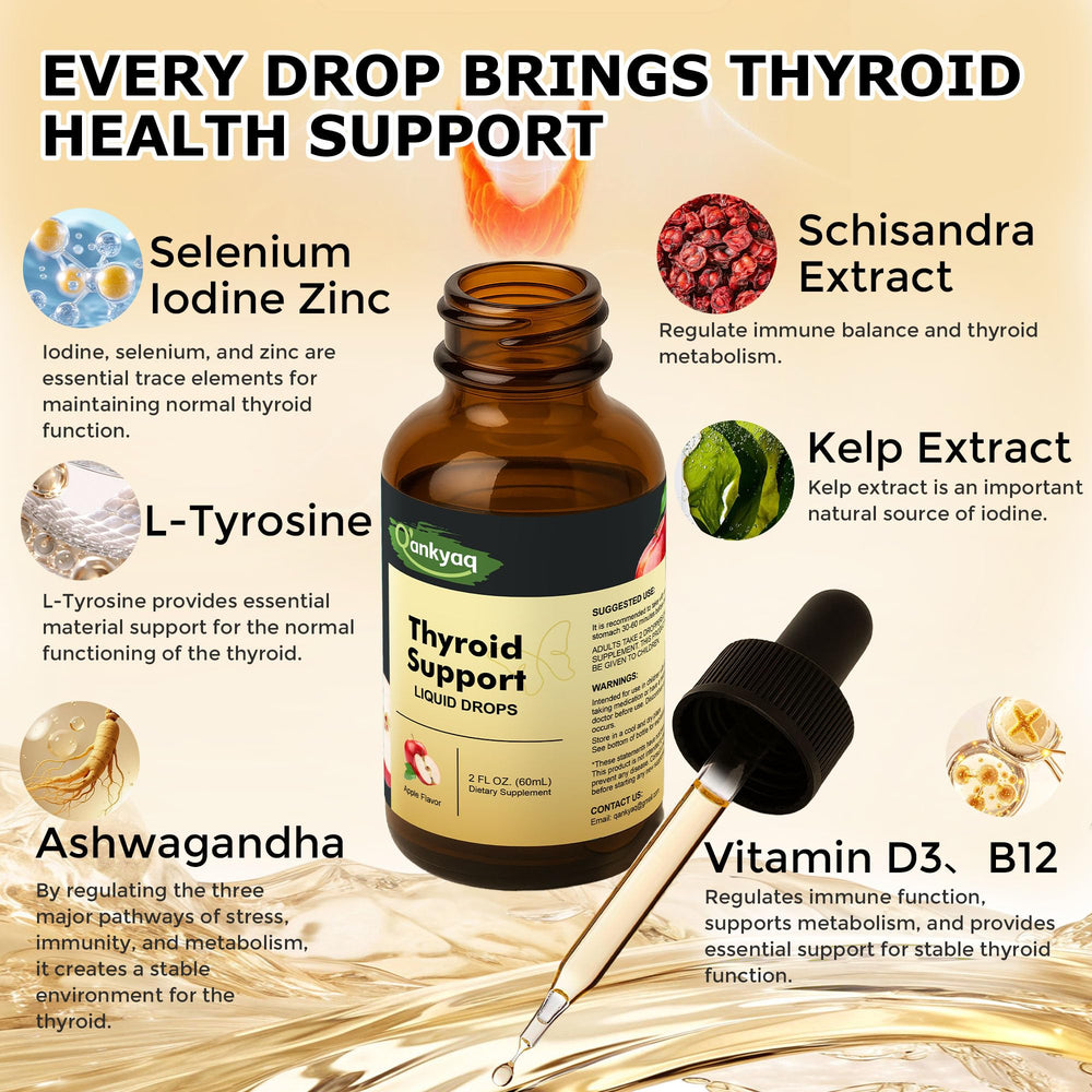 Q'ankyaq iodine-seaweed complex drops, supports metabolism and thyroid balance.