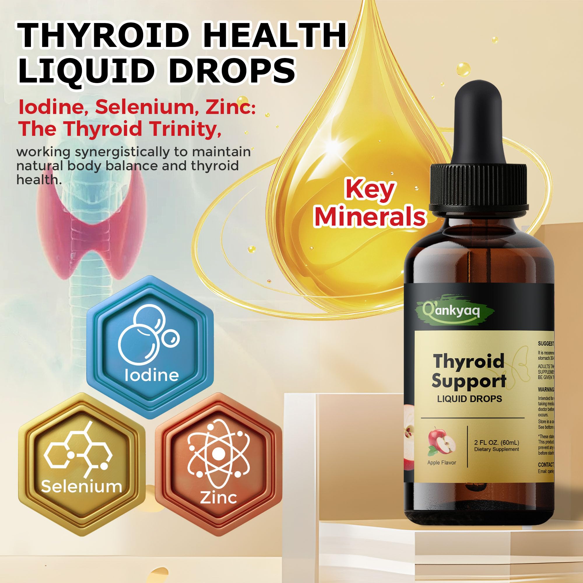 Q'ankyaq L-tyrosine ashwagandha formula, emphasizes energy and balance.